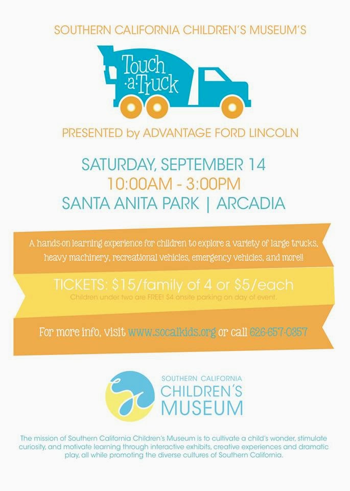 Join SoCal Children’s Museum for Touch-a-Truck Day Sat, Sept 14th | @SoCalKidsMuseum #Arcadia