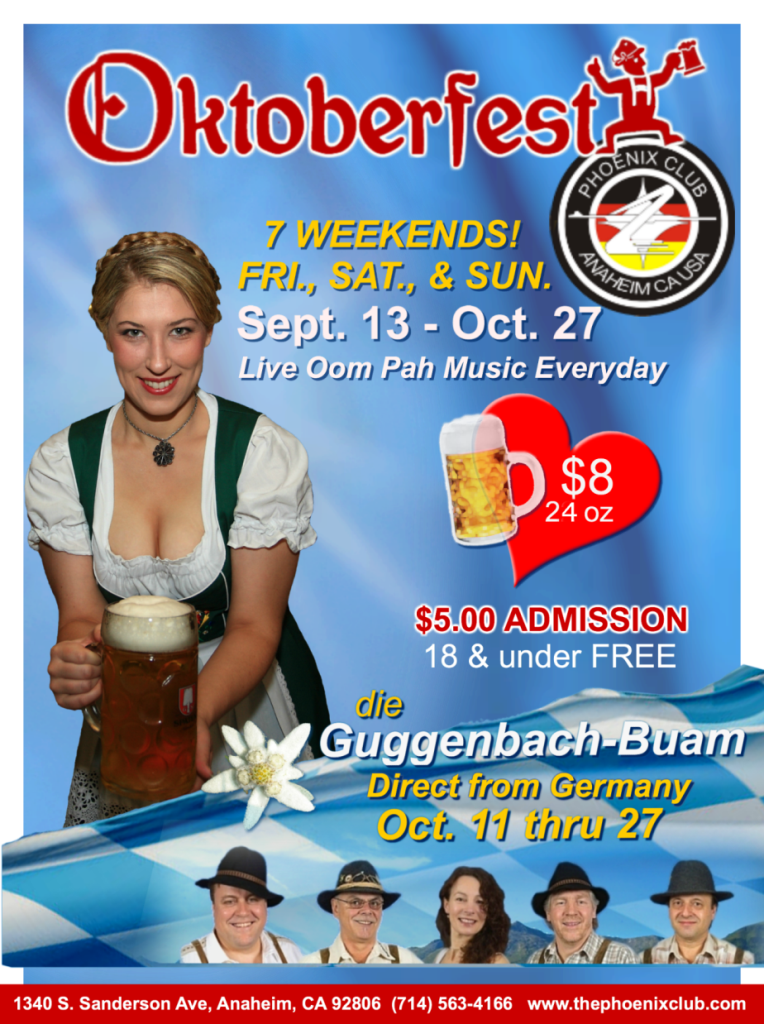 Oktoberfest at The Phoenix Club Anaheim (Sept 13th – Oct 27th) | @PhoenixClubCA #PartyLikeAGerman #Giveaway ends 9/13