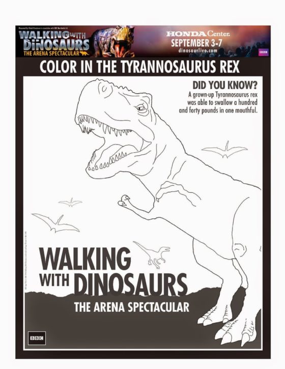 Walking With Dinosaurs Arena Spectacular Downloadable Activity Sheets