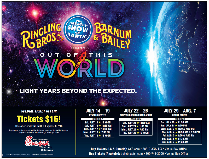New Ringling Bros: Out of This World Premiere 7/14-8/7